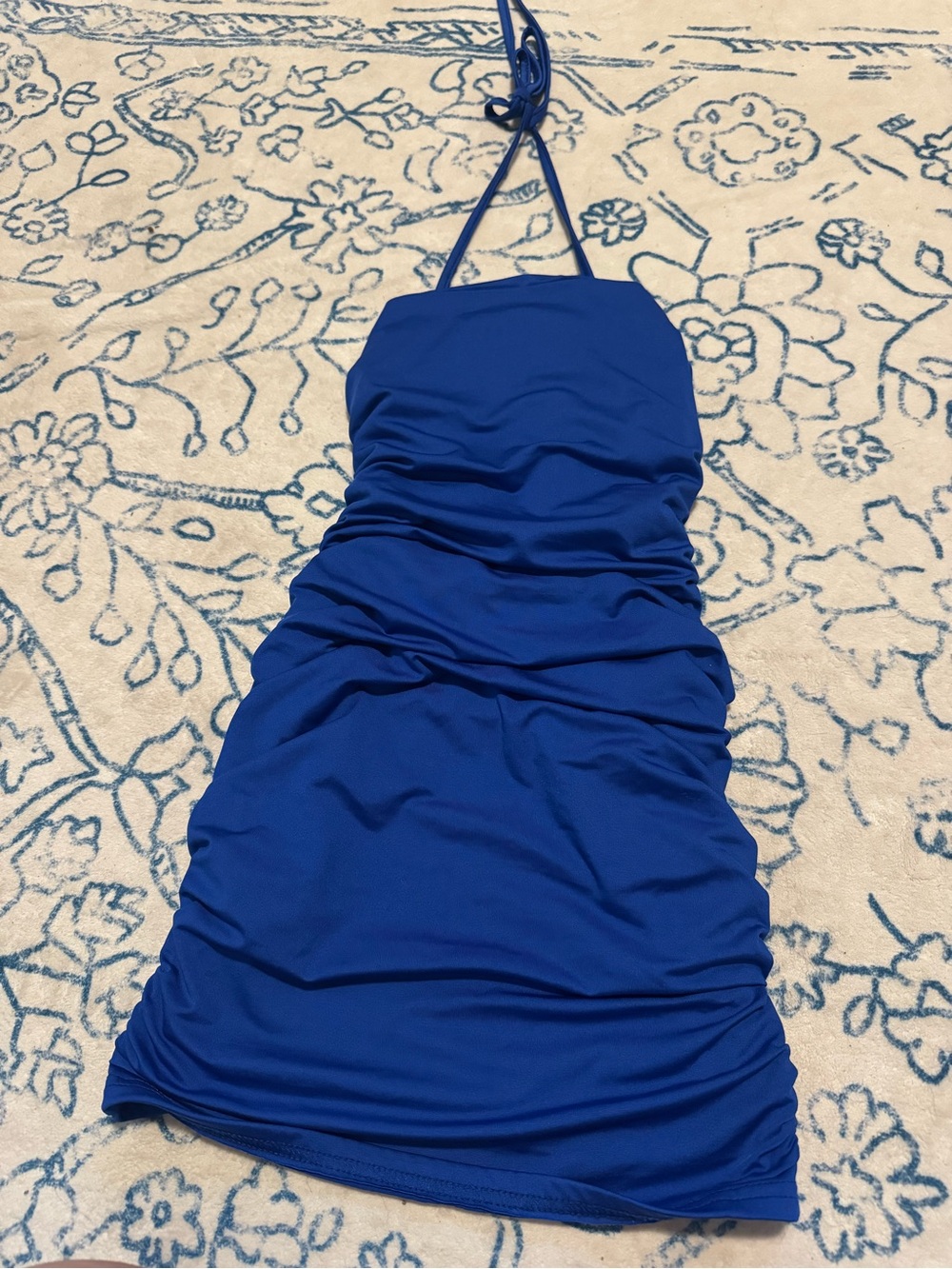 Royal blue halter dress
